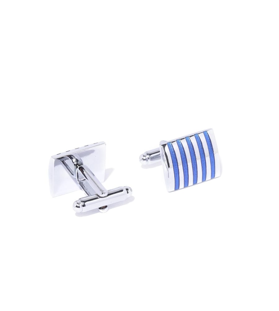 YouBella Jewellery Latest Stylish Elegant Silver Blue Formal Cuff Links Cufflinks Set for Men